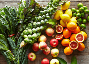 a group of fruits and vegetables on a wood surface Healthy Weight Loss Diets Binton