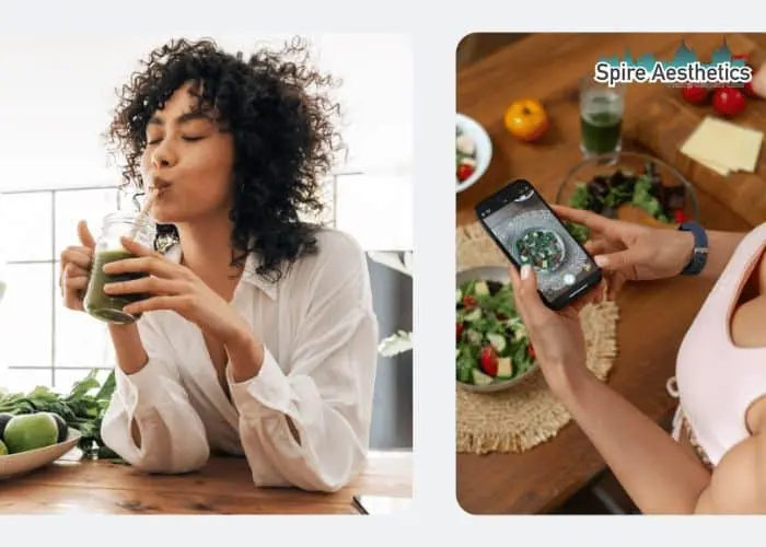 Image of woman looking into her diet and fat freezing Binton to improve her health