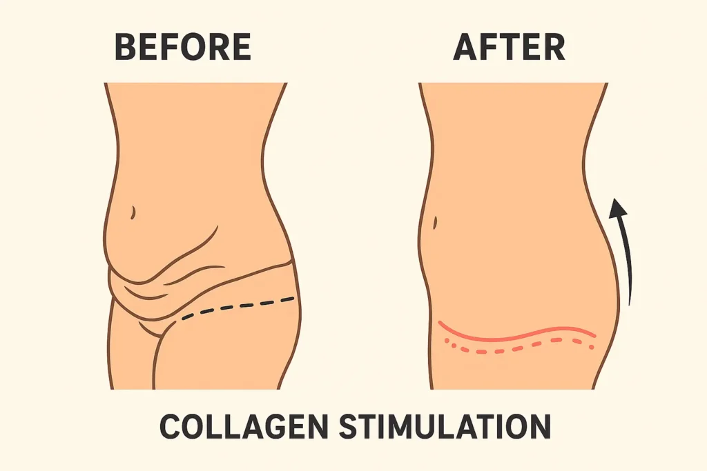 Before and after results for sagging skin after weight loss injections Binton