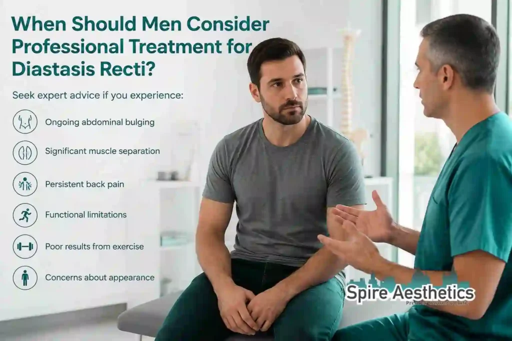 When Should Men Consider Professional Treatment for Diastasis Recti Binton?